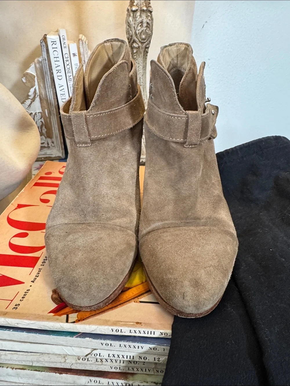rag & bone Suede Ankle Booties in Taupe Brown - Picture 3 of 10
